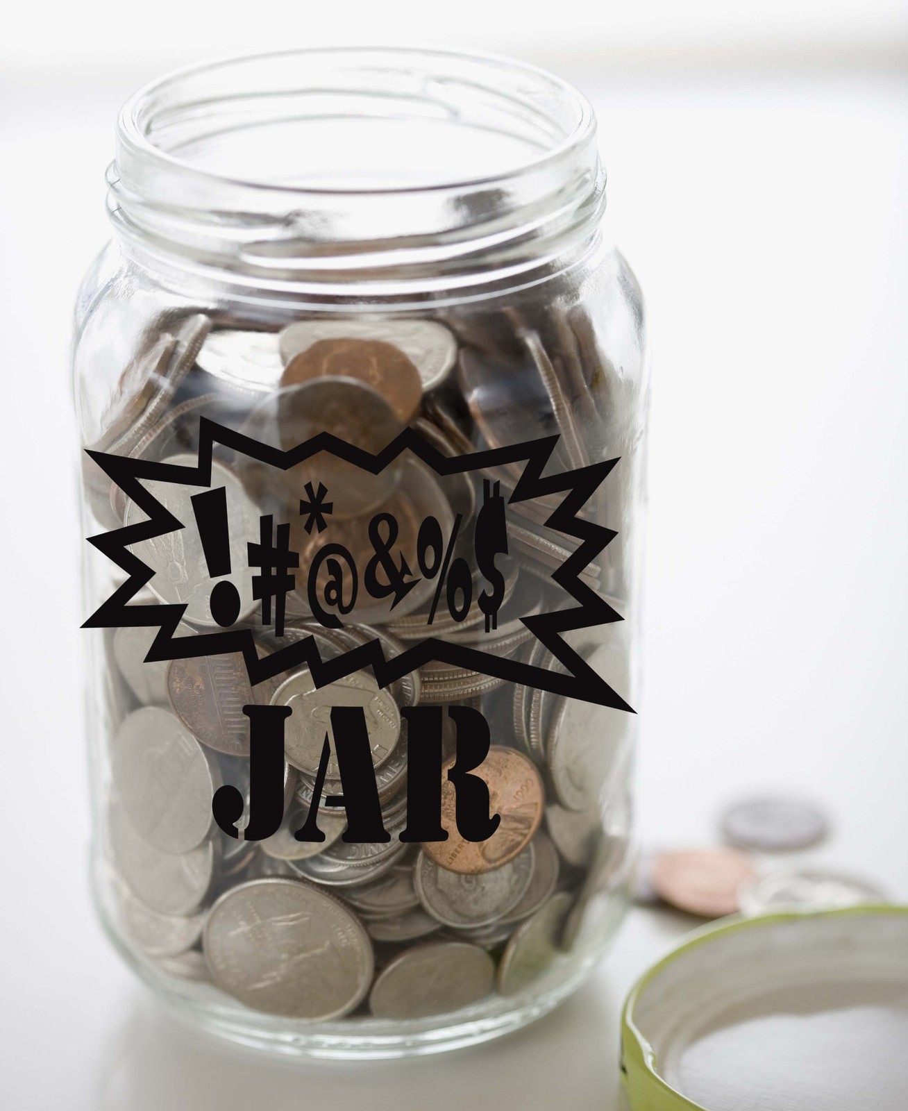Make your Own SWEAR JAR Vinyl Sticker Decal 3.75"h x 6"w (Jar Not Included)