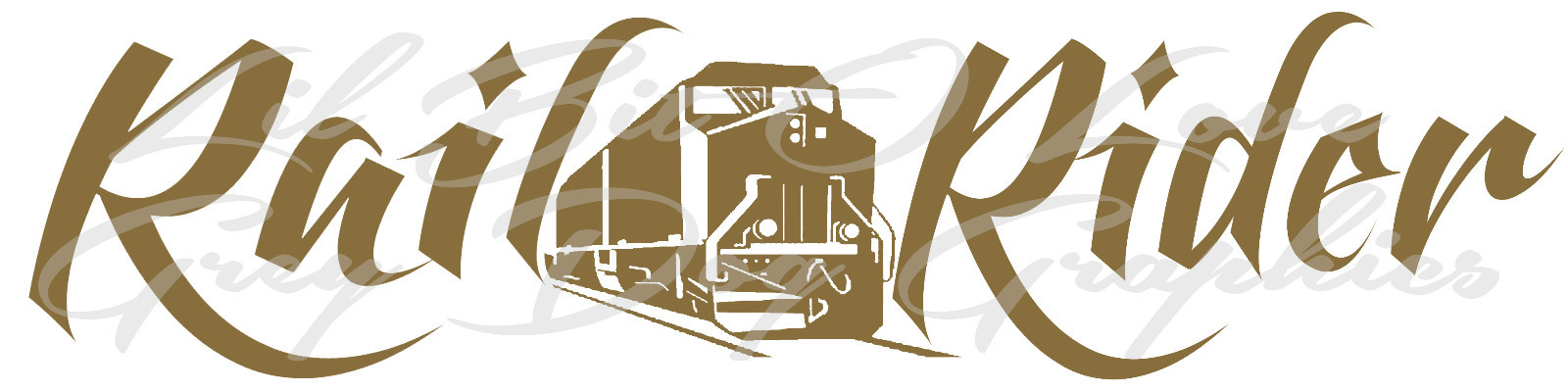 RAIL RIDER VINYL DECAL 22.5 x 5.6 RAILROAD TRAIN LOCOMOTIVE STICKER AUTO VEHICLE
