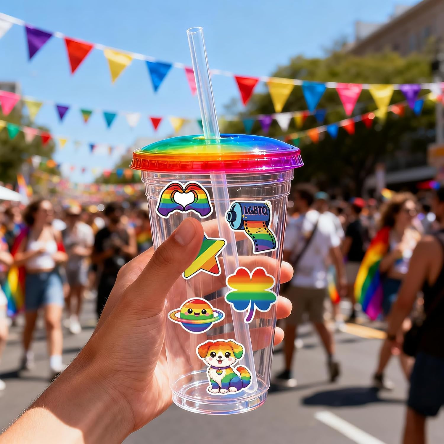 300Pcs Pride Stickers LGBTQ Pride Stickers Rainbow Vinyl Decals Pride Celebrate