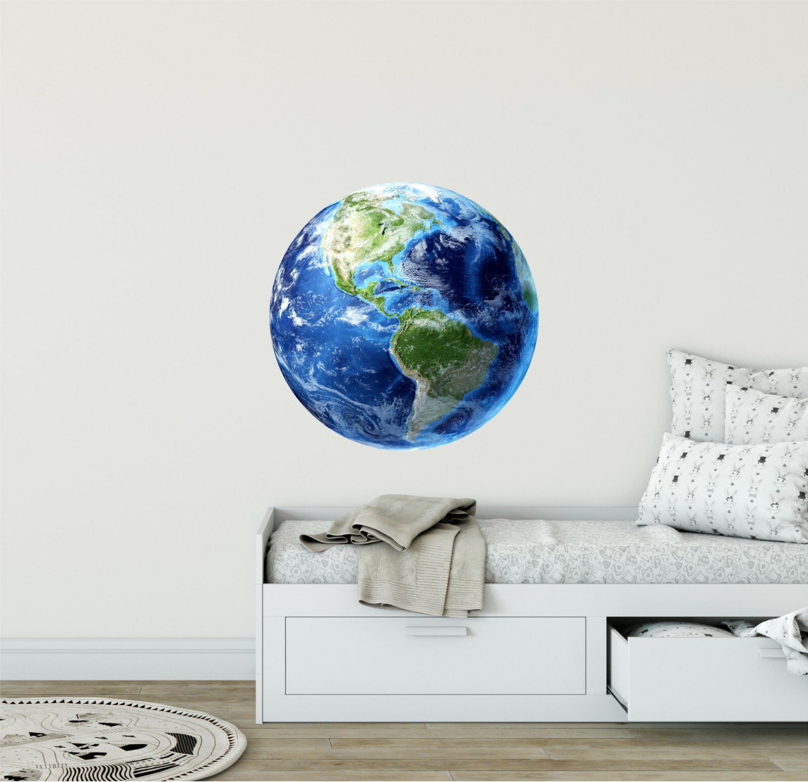 Planet EARTH #1 Wall Decal Removable Fabric Vinyl Wall Sticker Space Graphic