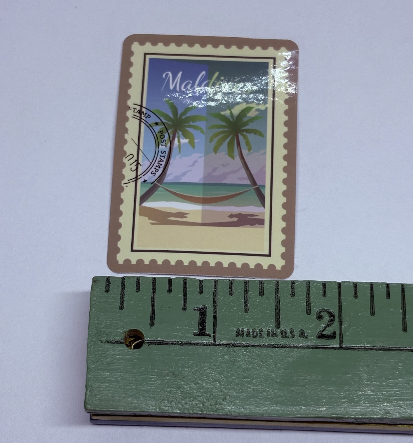 Maldives Beach Postage Stamp Novelty Sticker Vinyl Decal Travel Cool Art Tc9