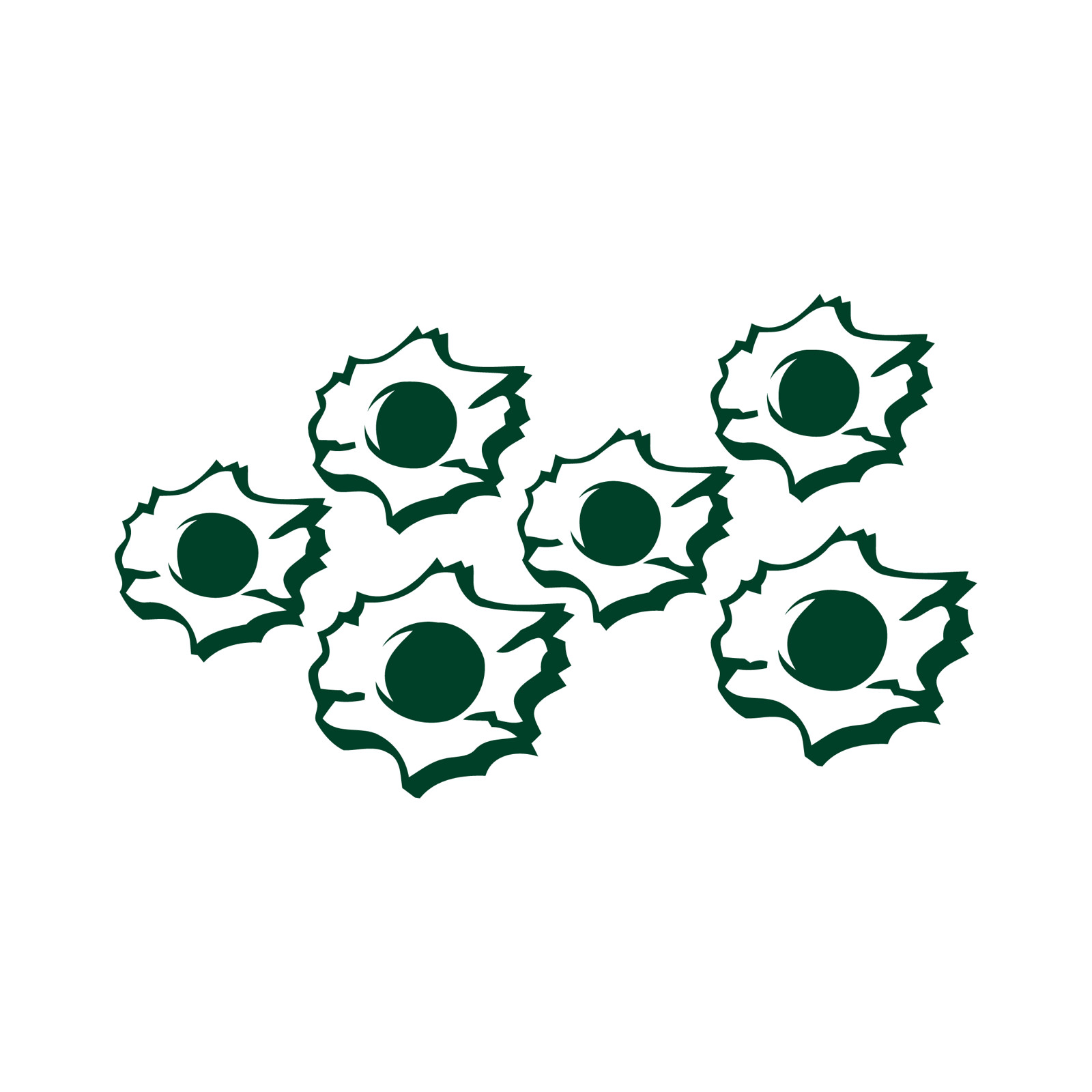 Bullet Holes 6 pack Made in USA Multiple Color Options & Sizes Avail Cars-6+yrs