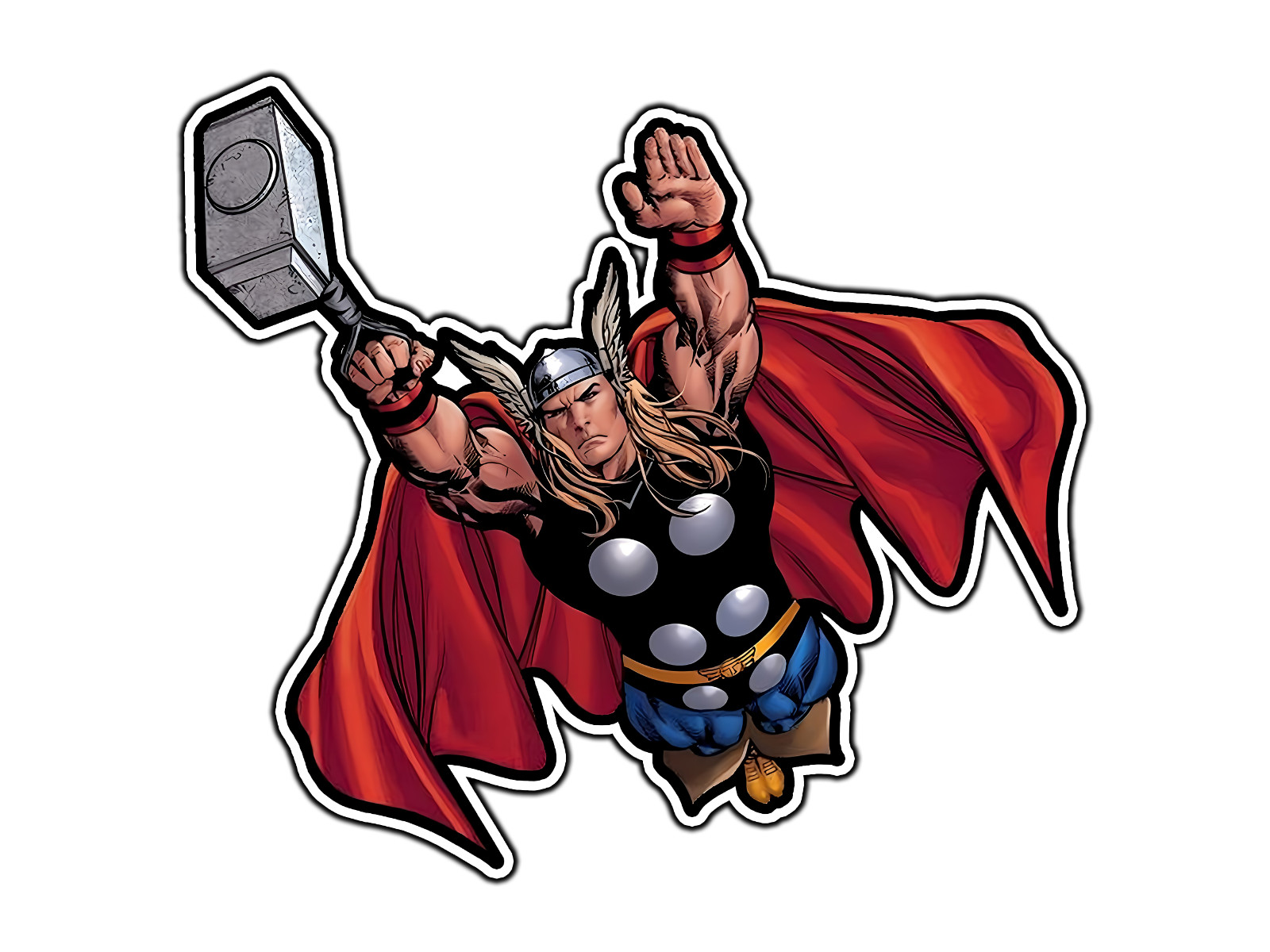 Thor & Mjolnir Flying #1 Comic Sticker Waterproof Vinyl Decal Die-Cut Car Laptop