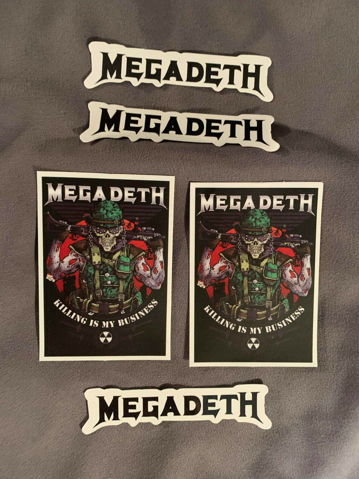 Lot of 5 MEGADETH 3/4" to 3" Band Logo Stickers FAST! FREE SHIP! Mustaine