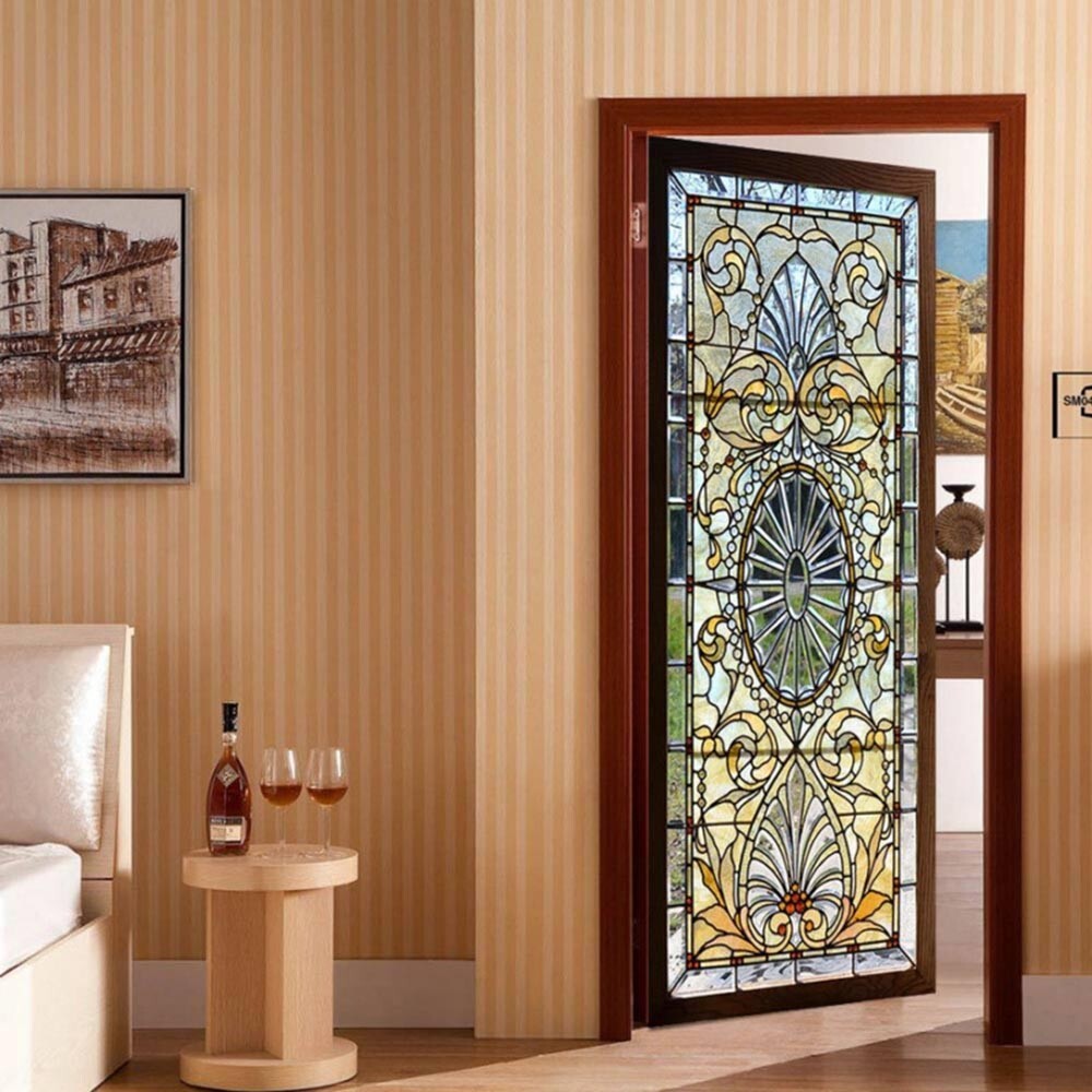 1KIT Convenient Wall Sticker Door Home Living Room Murals PVC Removable