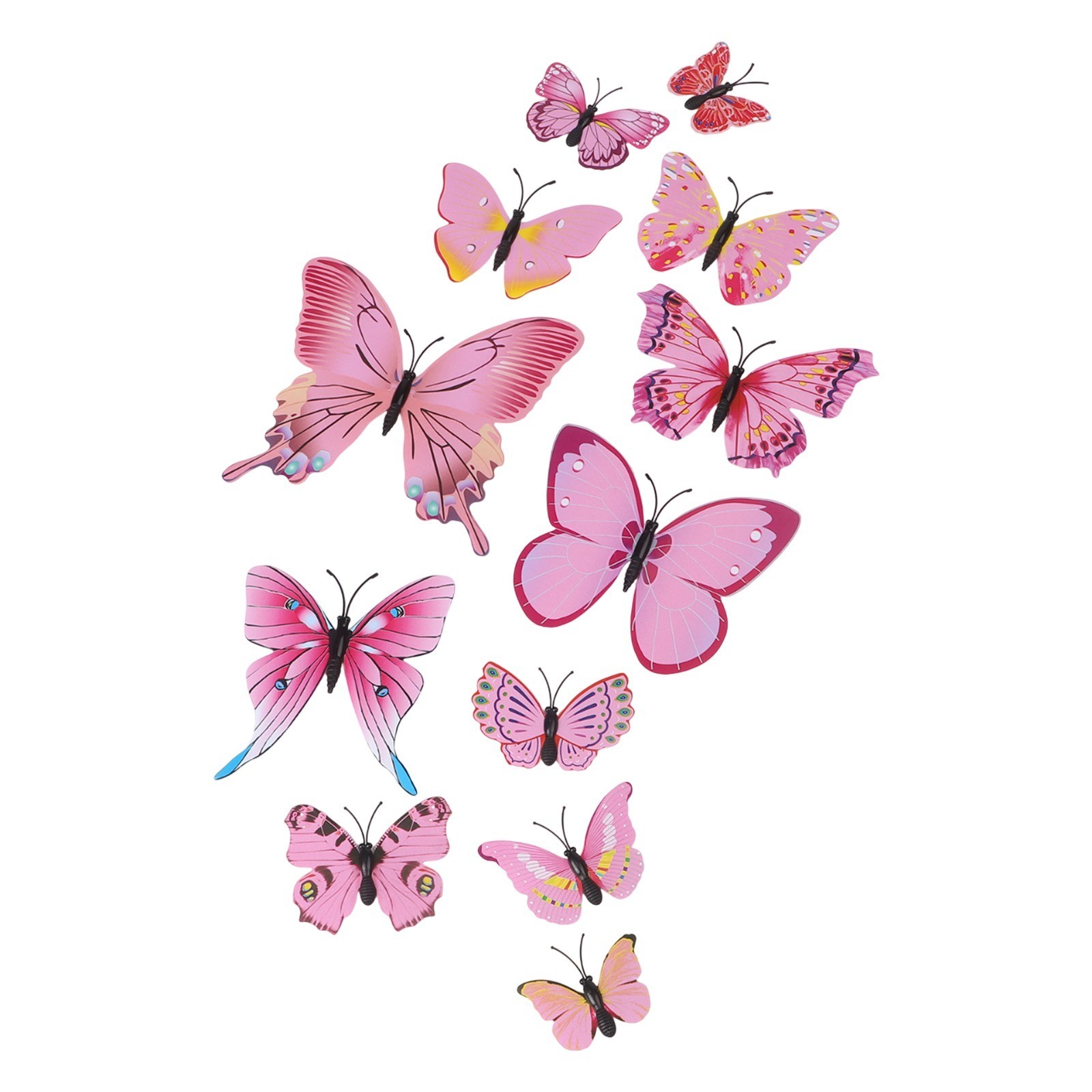 Whimsical 3D Butterfly Wall Art 12pcs Set for Living Room and Bedroom Decor