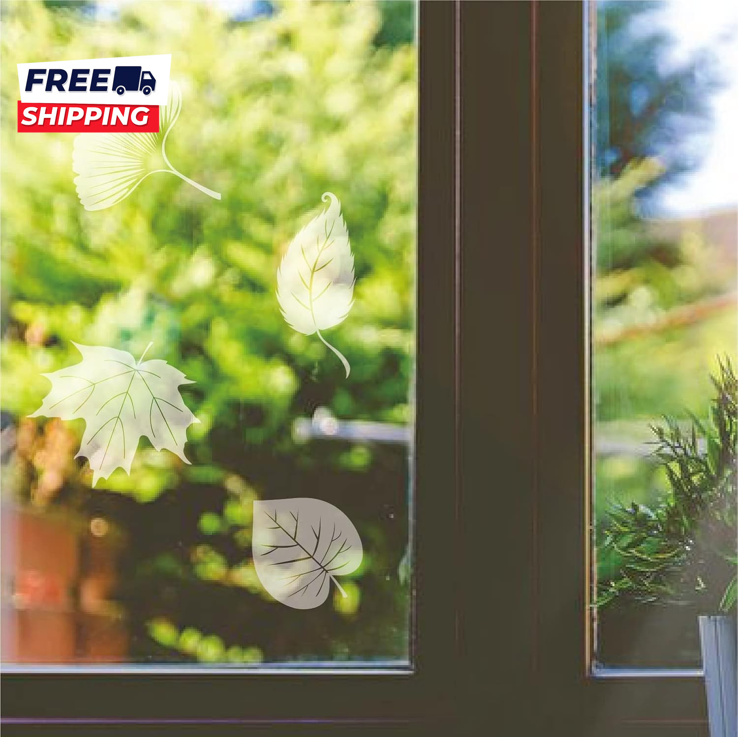 Window Decals 52 Pieces Large Leaf Shape anti Collision Window Stickers