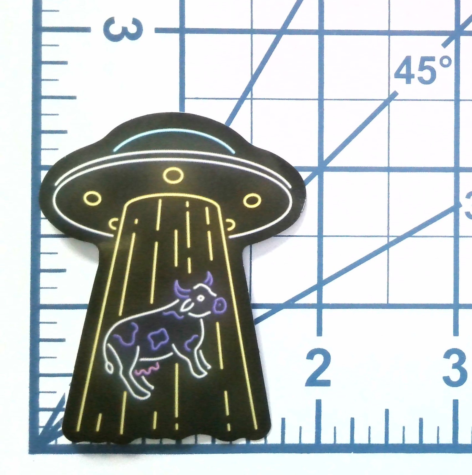 UFO Alien Cow Abduction Vinyl Sticker Die Cut Decal Laptop Journal Scrapbook