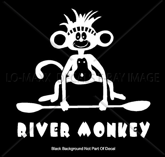 River Monkey Whitewater Watersports Kayaking Boating Outdoor Sport Vinyl Sticker