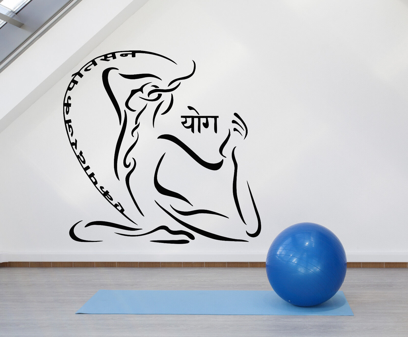 Vinyl Wall Decal Yoga Studio Meditation Pose Health Beauty Stickers (1289ig)