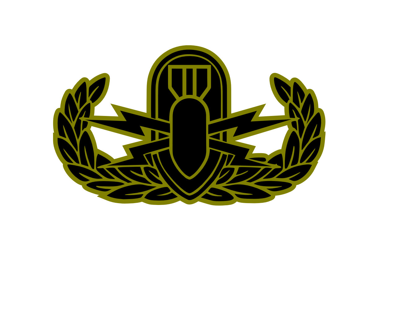 Basic Explosive Ordnance Disposal (EOD) Badge Vinyl Window Decal Olive/Black