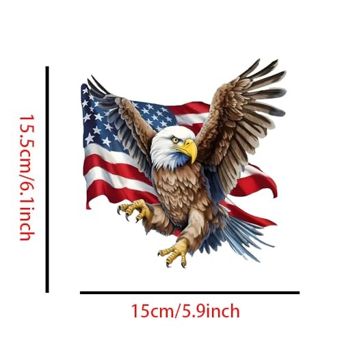 American Flag Eagle Car Stickers 2-Pack Patriotic Waterproof Stickers for