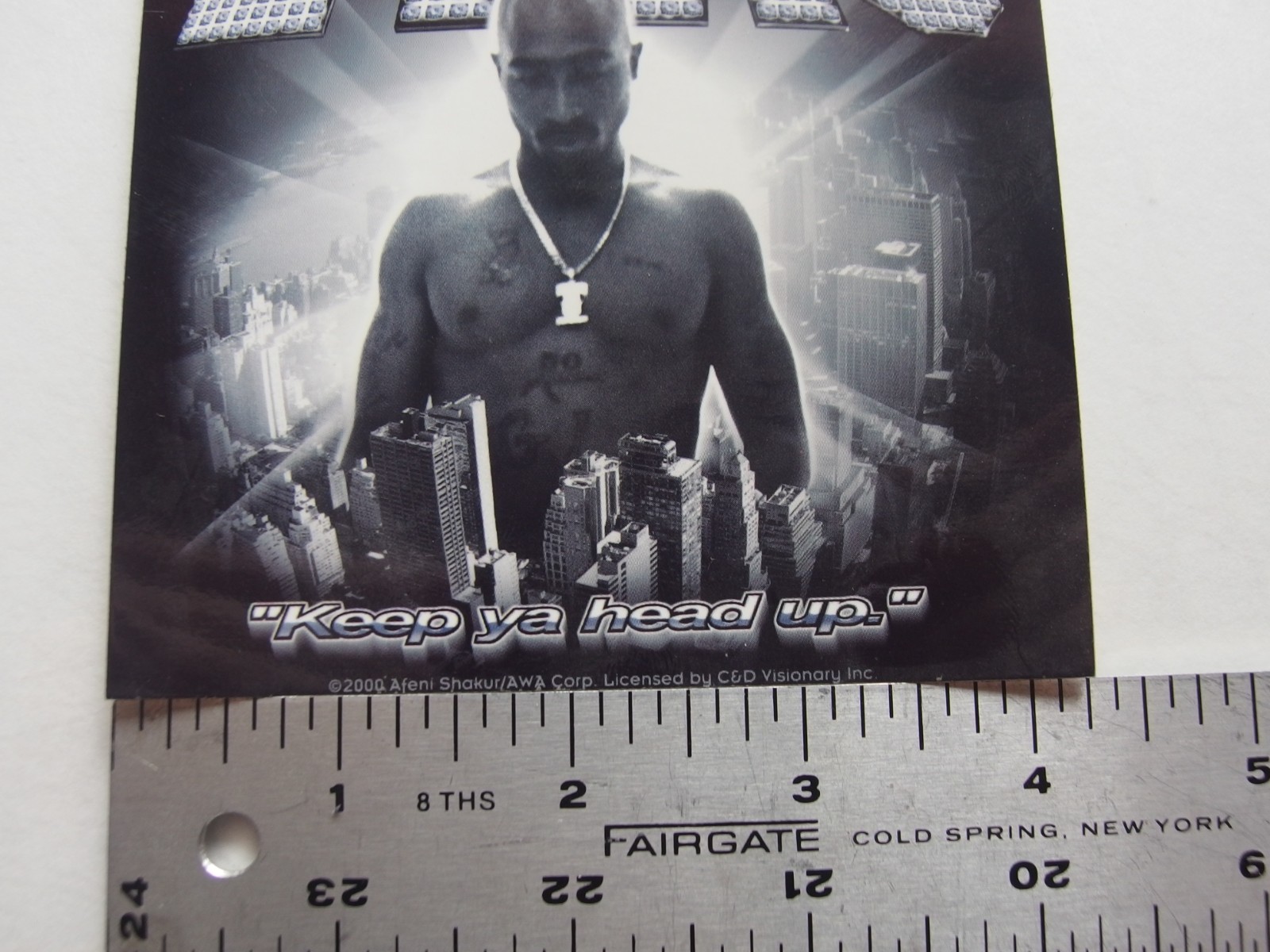 Tupac Shakur 2Pac Keep Ya Head Up Sticker C&D Visionary 2000 Licensed 4.25×4.5"