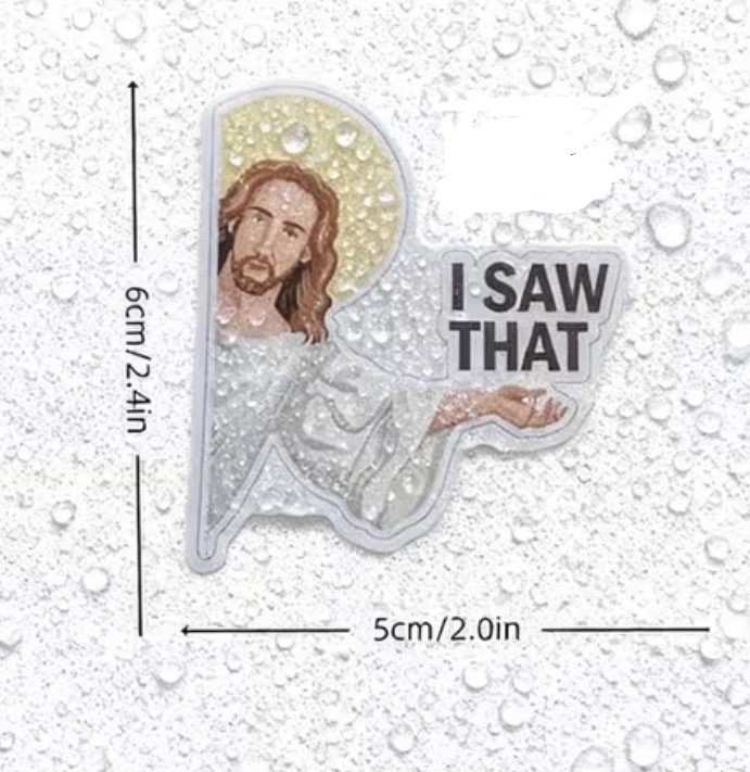 2 PACK – I SAW THAT Jesus God Funny Prank Humor 2.5” Decal Sticker Set Lot