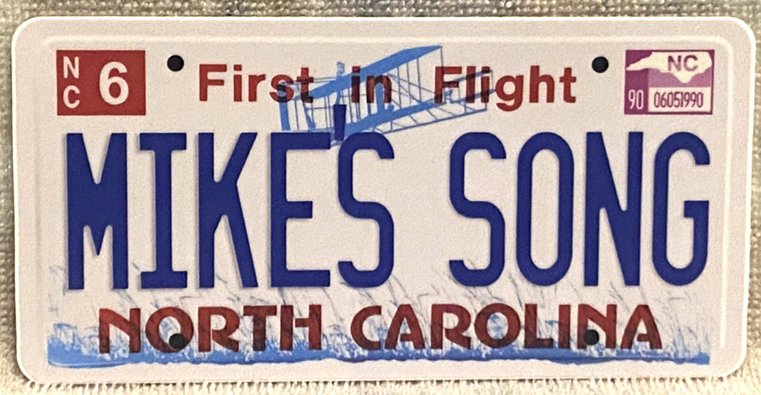 PHISH Mikes Song North Carolina June 90 License Plate Sticker *NEW* 5" x 2-1/2"