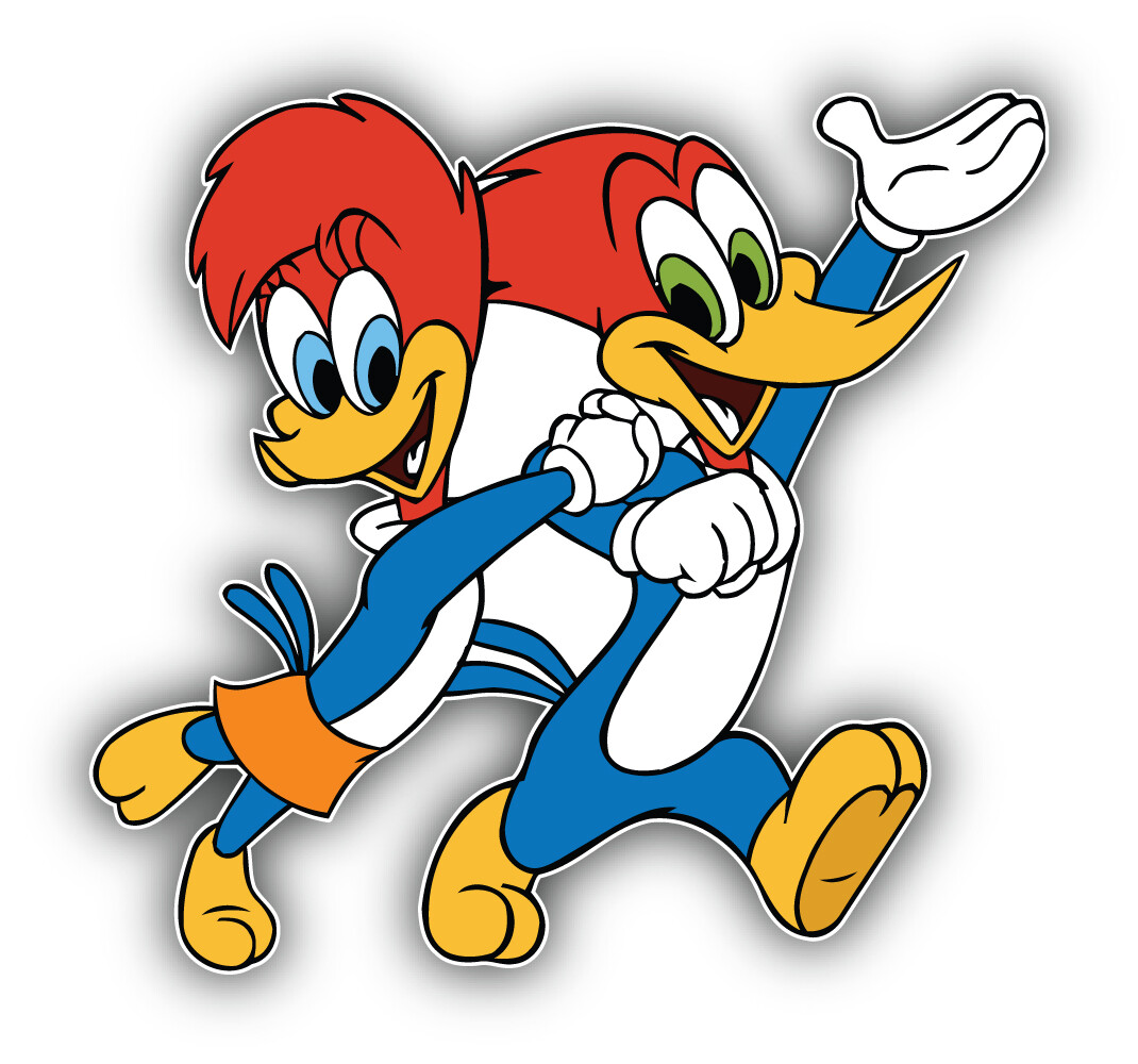 Woody Woodpecker Cartoon Couple Sticker Bumper Decal – "SIZES"