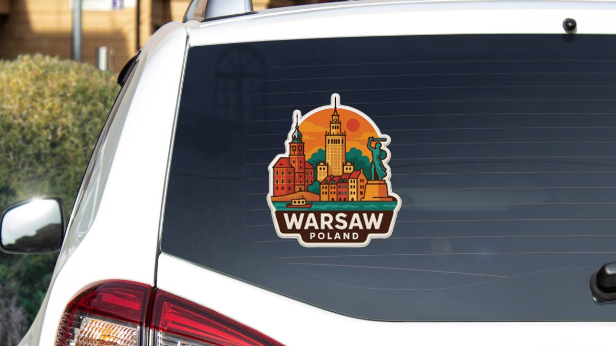Warsaw Poland Sticker Decal Vinyl Die-Cut City Skyline Landmark Design