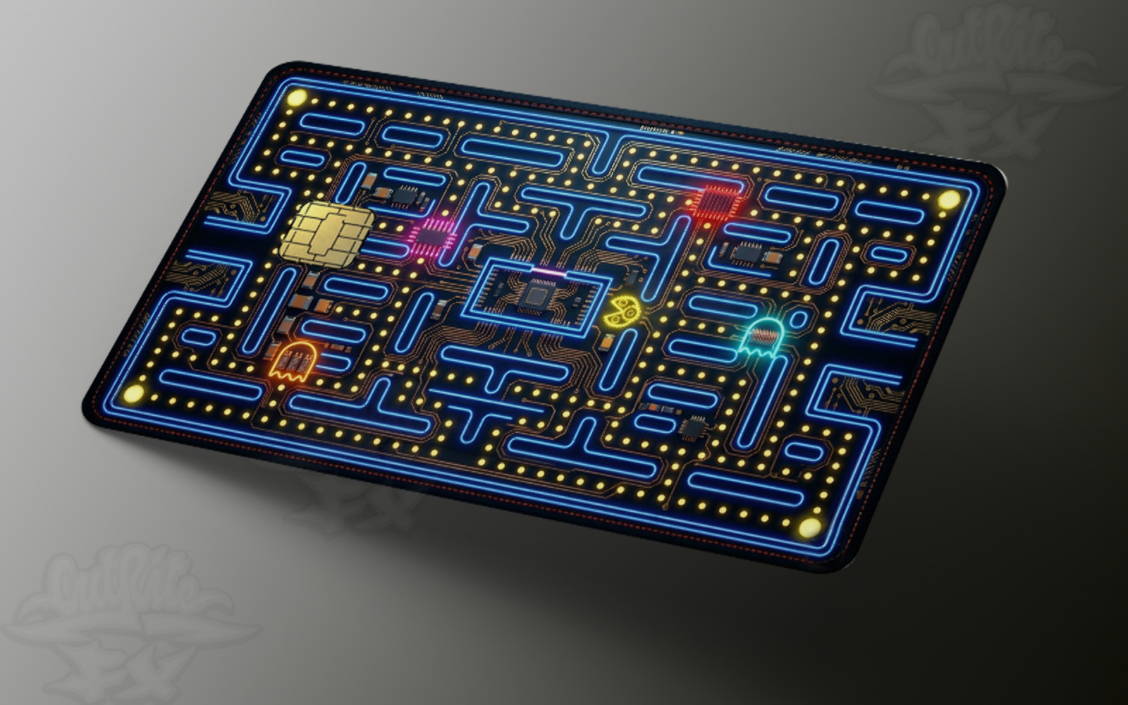 Cyber Maze Neon Circuit – Premium Credit Card Skin