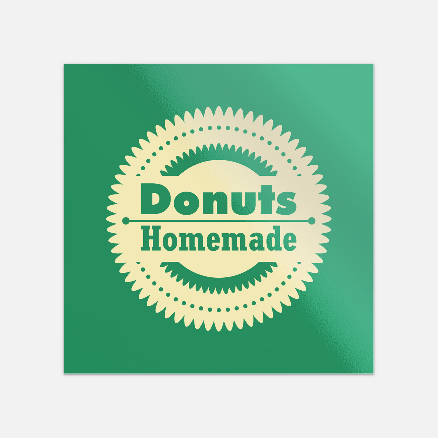 Donuts Homemade Square Vinyl Sticker Decal