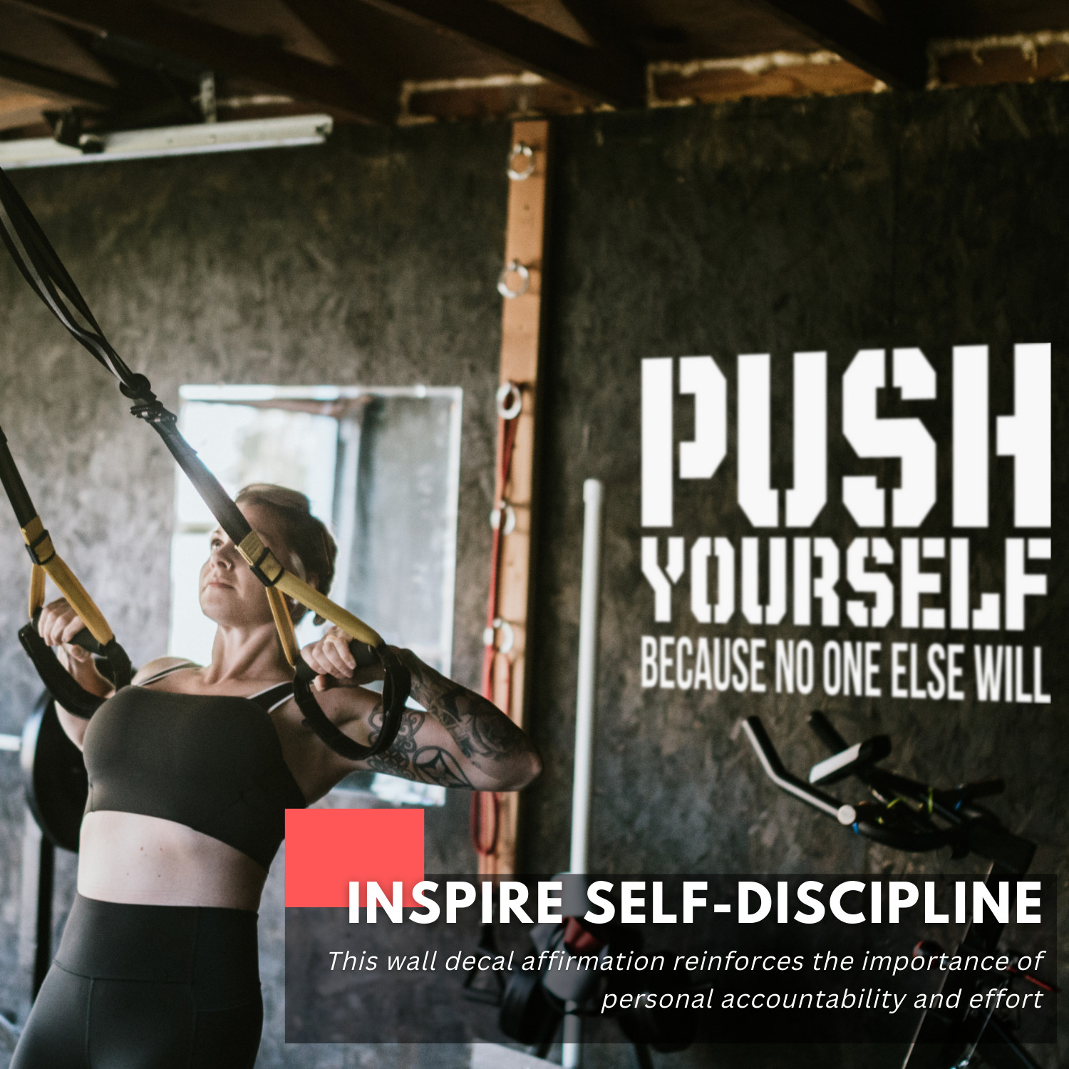 Push Yourself Gym Motivational Wall Decal Sticker Quote Home Vinyl Decor