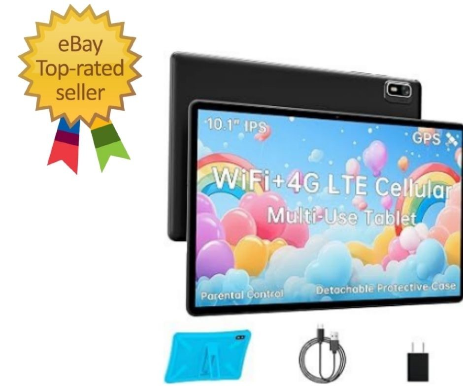Tablet 10 Inch Android 14, 4G SIM Unlocked, Kid Tablet with SIM Card Slot, IPS T