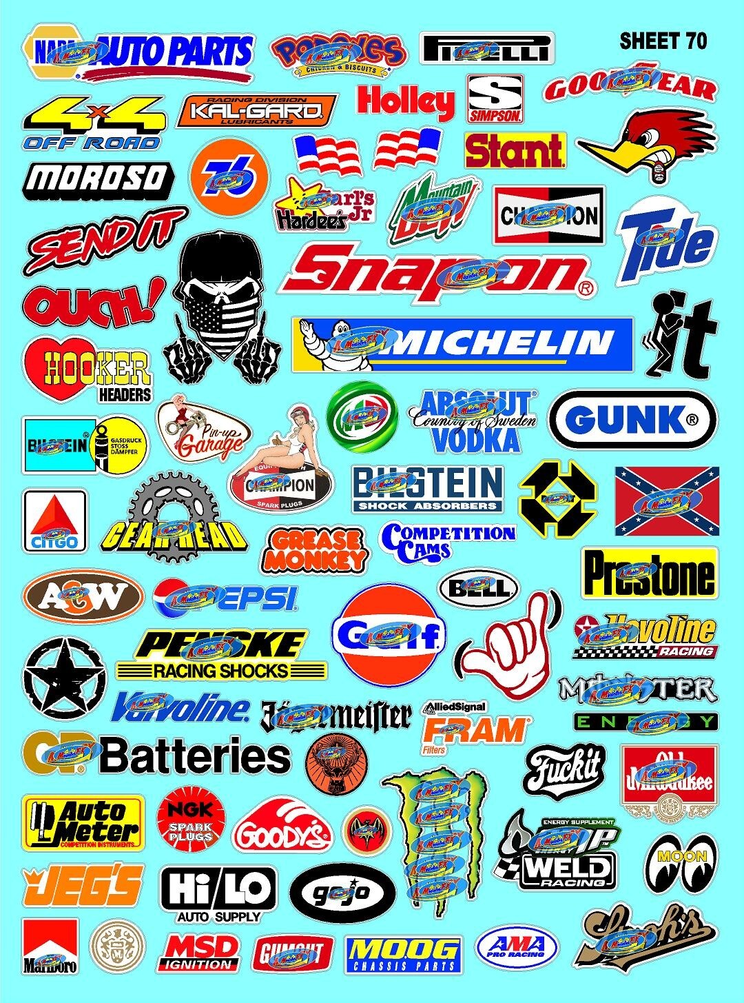 Clear Matte Vinyl Sticker Sheet 70-R/C MODEL Decal fits 1/24-1/16 Scale DIE CUT