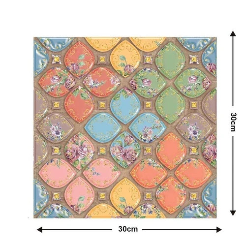 10x3D Self-adhesive Tile Wall Sticker Waterproof PVC Panel 11.8×11.8 (20 pcs)
