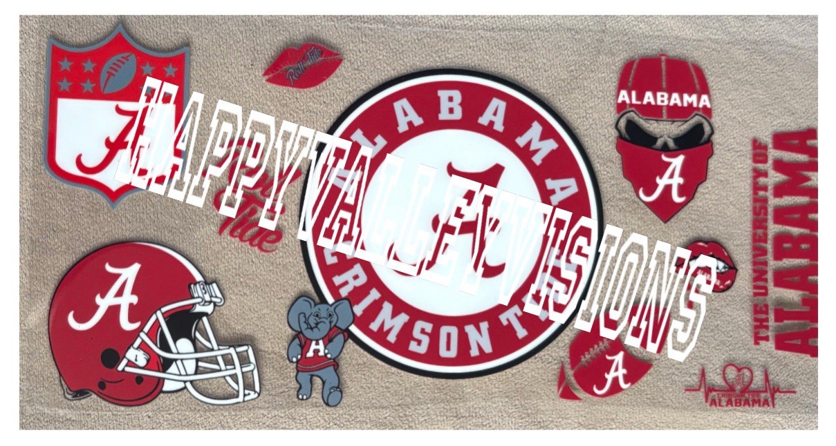 ALABAMA College University UV DTF Transfer Sticker Cup Wrap DIY Cups Bottles