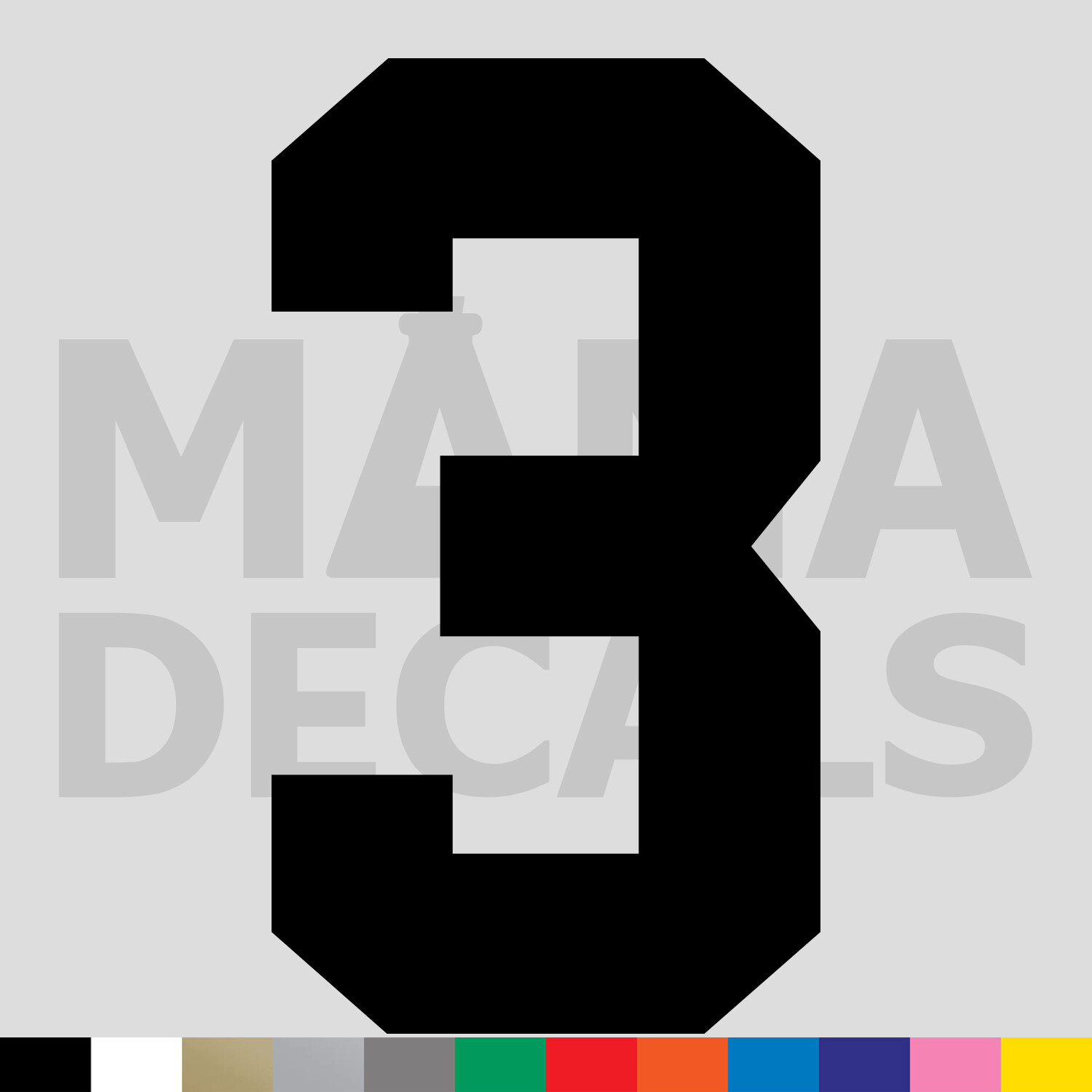 Number Three 3 Vinyl Die Cut Decal Sticker – Jersey Sport Athlete