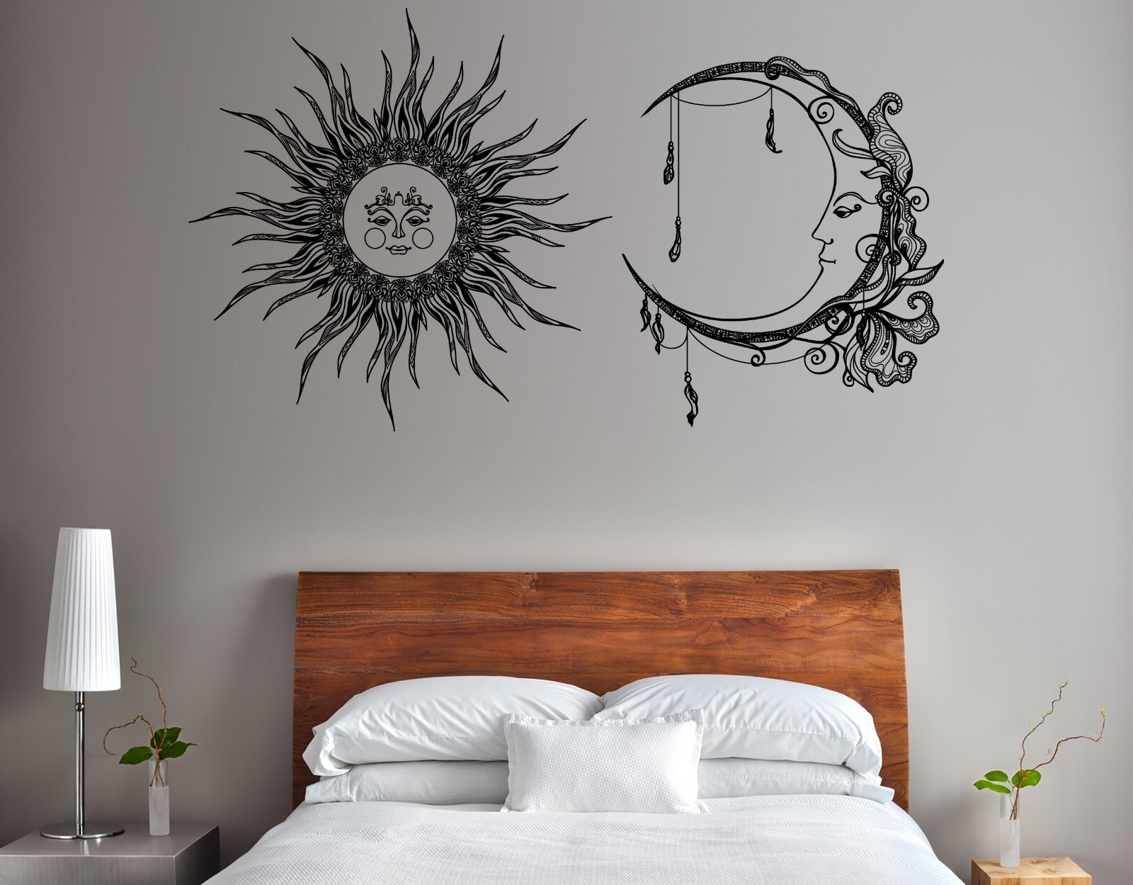 Wall Vinyl Decal Sun Moon Dreamcatcher Talisman Ornament Decor (n1840)