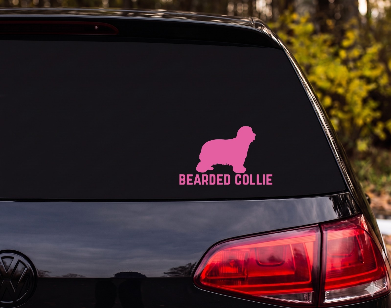 Bearded Collie Dog Silhouette Die Cut Vinyl Decal Car Laptop | Dog Lover Gift