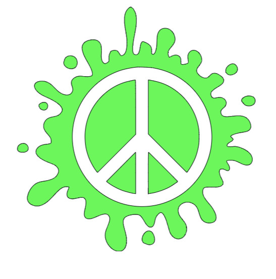 Peace Symbol – Bright Green – Vinyl Decal – Choose Size