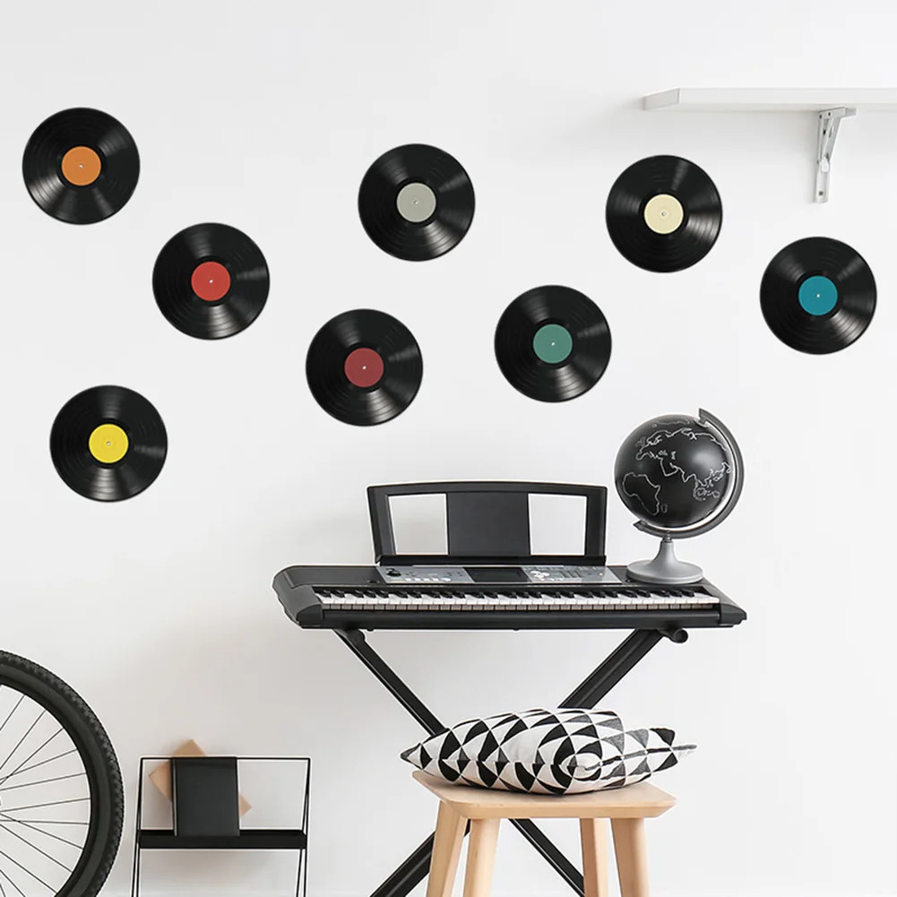 Vinyl Record Stickers 8pcs Diy Transfer Belt Decal Mural Living Room Bedroom Bar