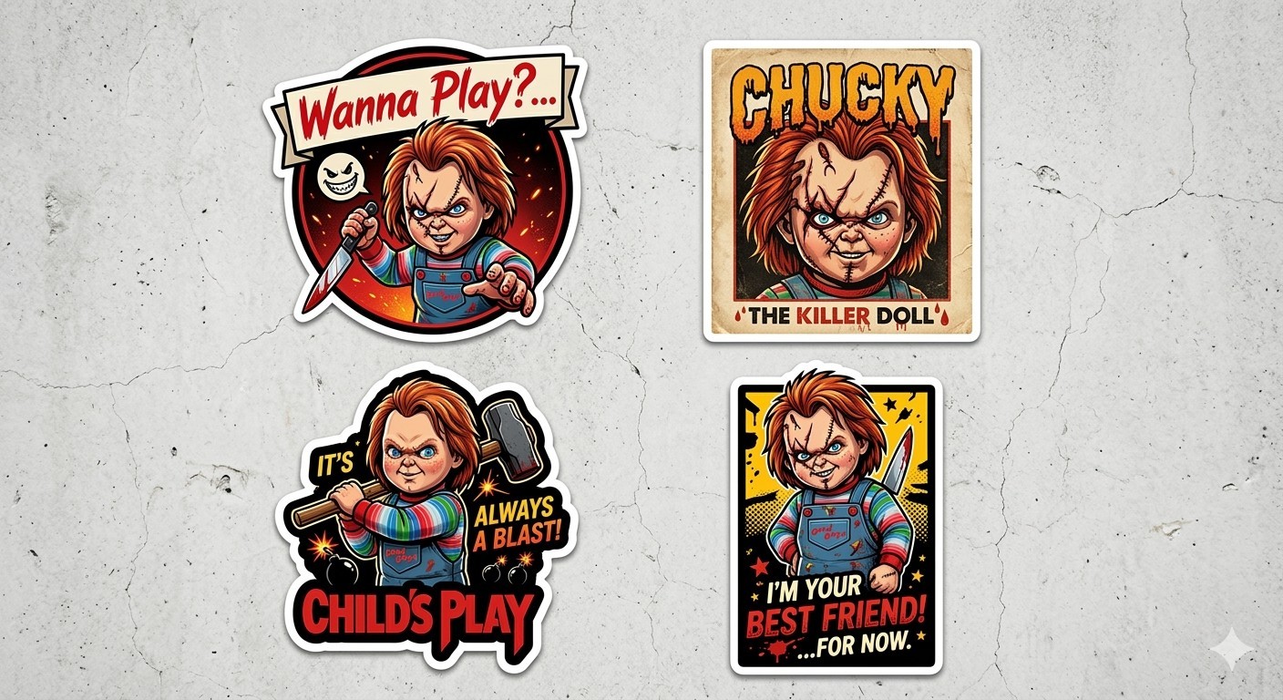4 Chucky Stickers Decal Phone Laptop