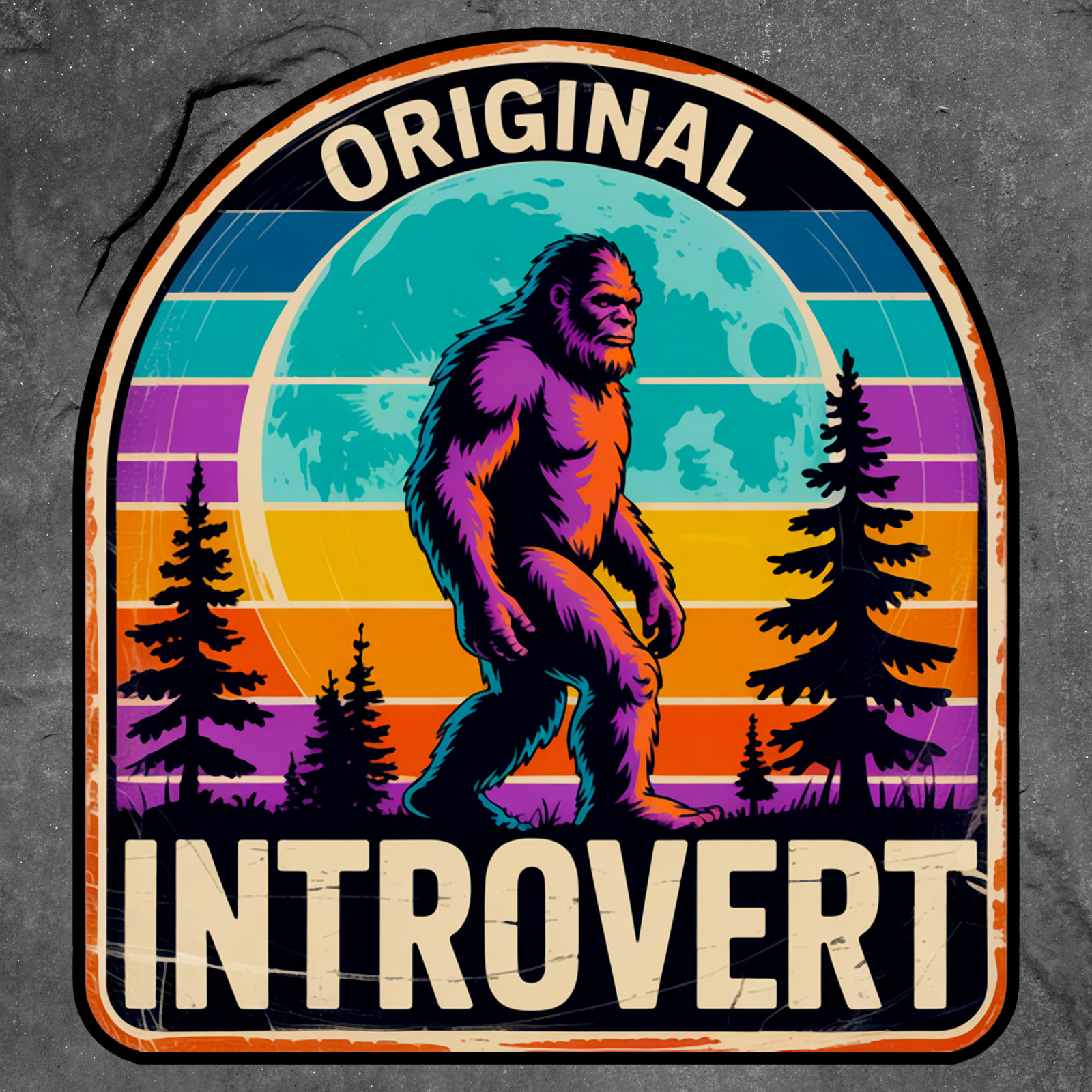 Bigfoot Sticker Vinyl Decal Original Introvert Retro Vintage Forest Sasquatch