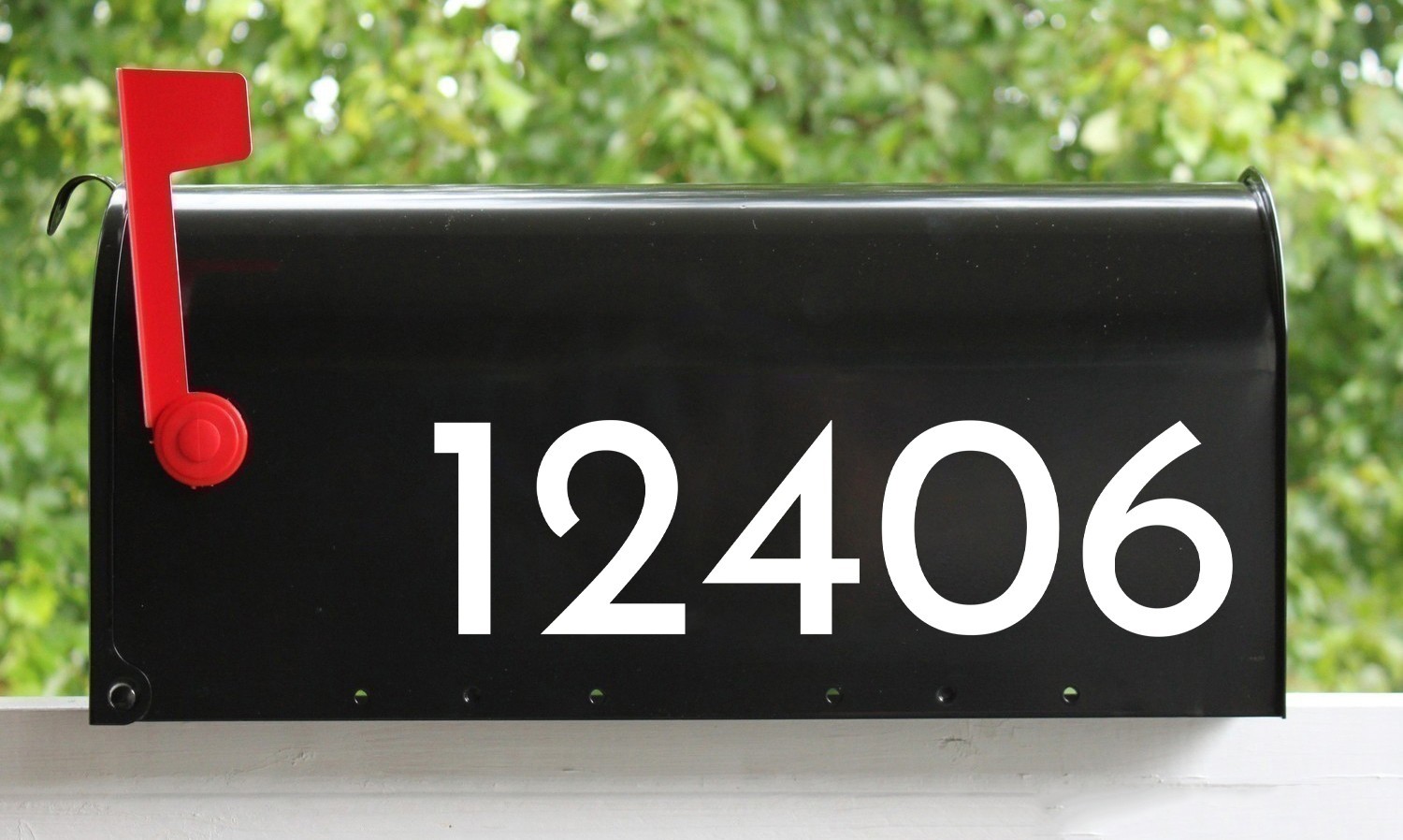Modern Mid Century Mailbox Numbers Vinyl Sticker Decal Retro Josefin Sans