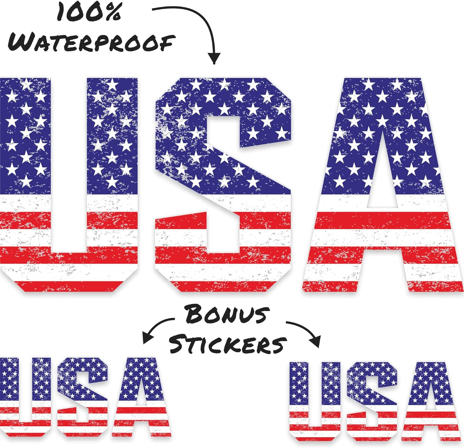 American Flag Decal 5.75X2.7 Inches – Made in the USA – Vinyl Lettering, Patriot