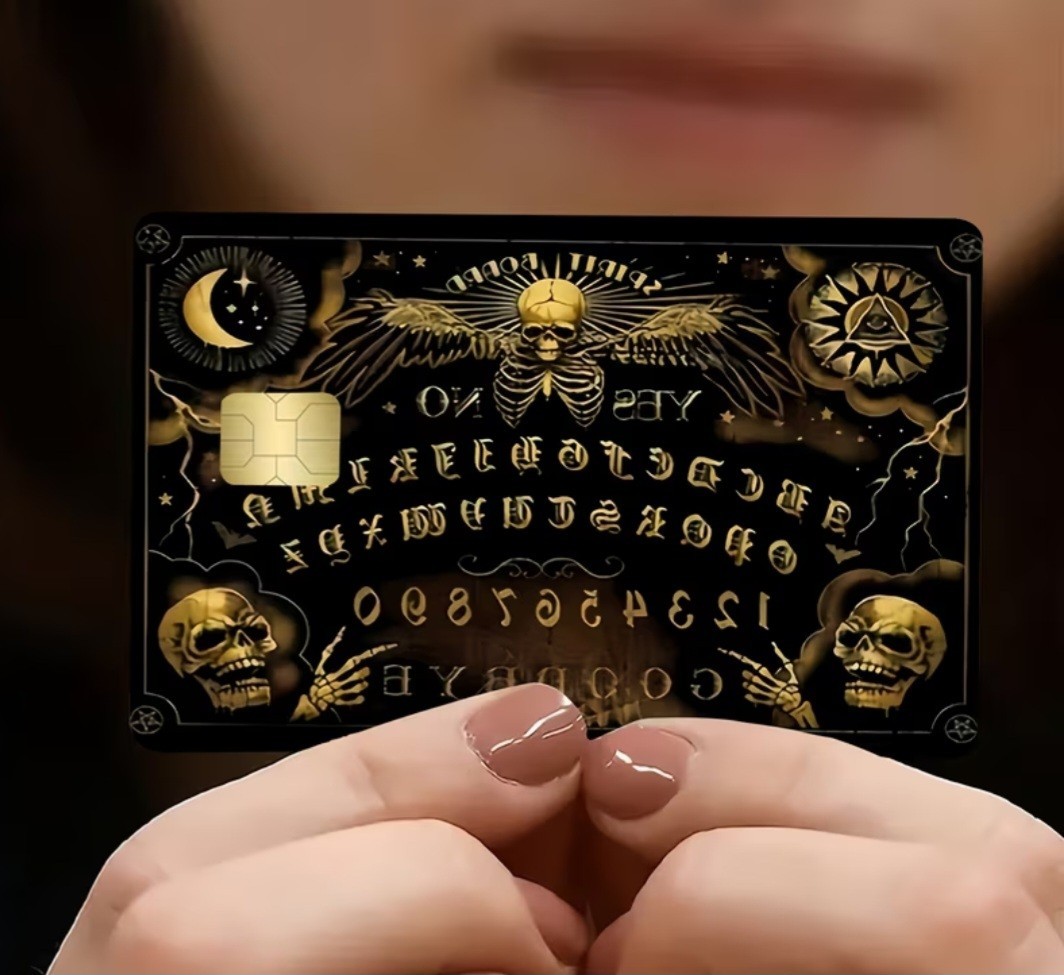 Black Gold Ouiji Spirit Board Credit Card Skin Free Shipping US Seller