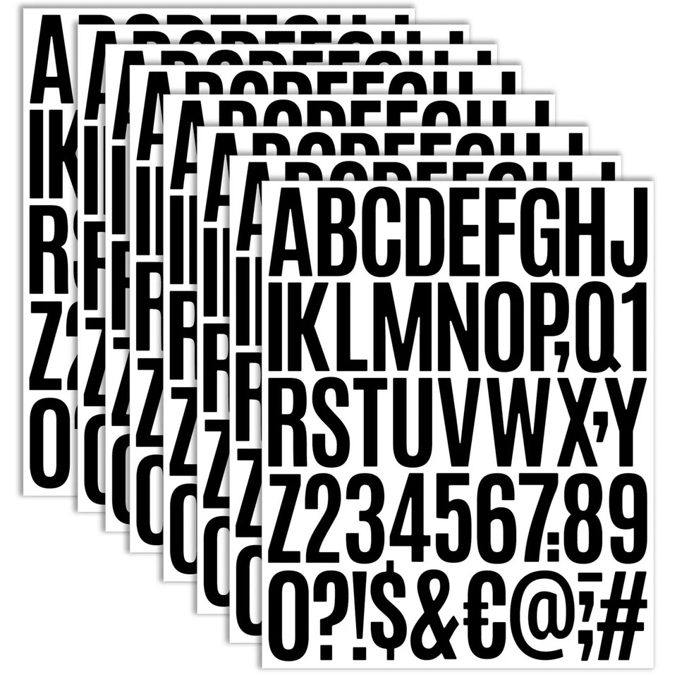 8 Sheets Self Adhesive Vinyl Letters Numbers Kit, Mailbox Numbers Sticker for…