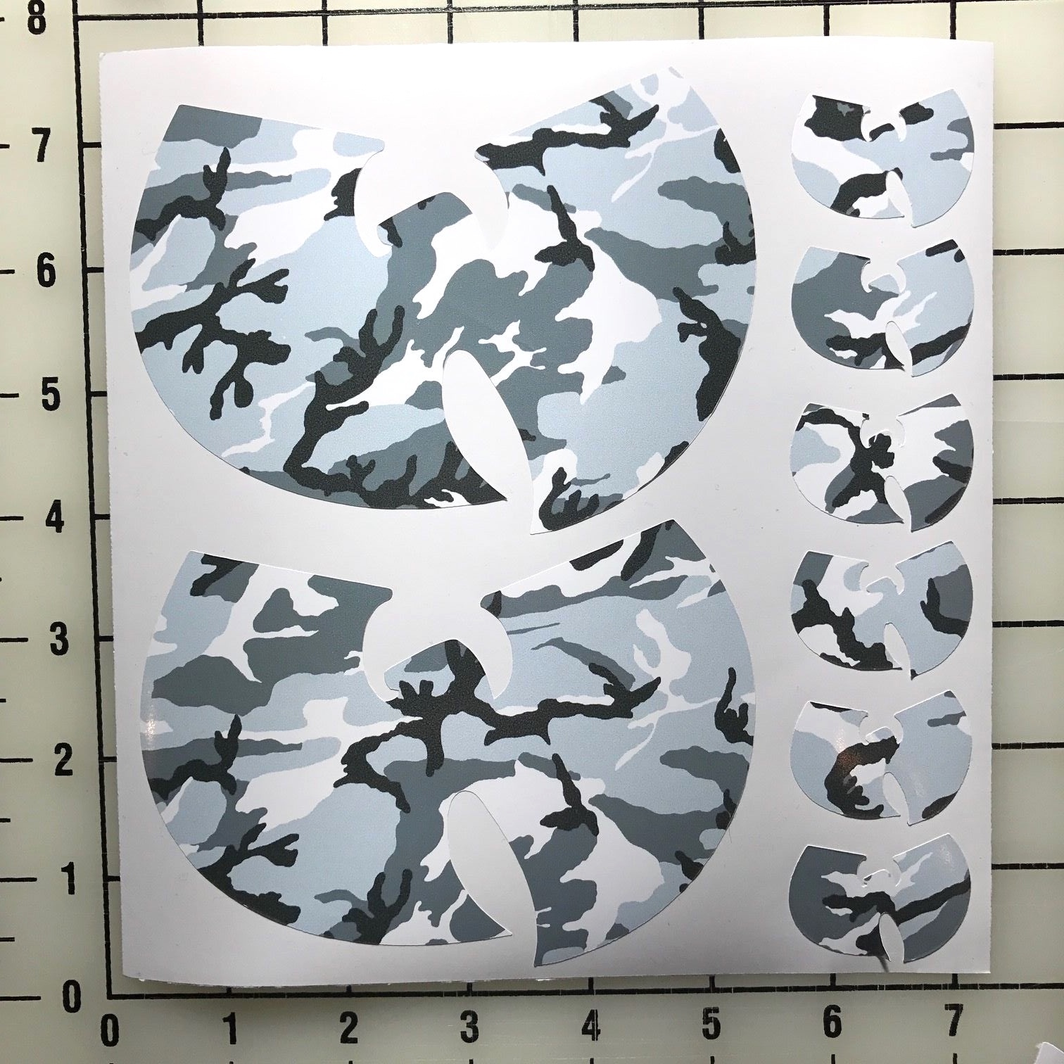 Wu Tang 5" & 1.5" Snow Urban Camo Vinyl Decal Sticker Set