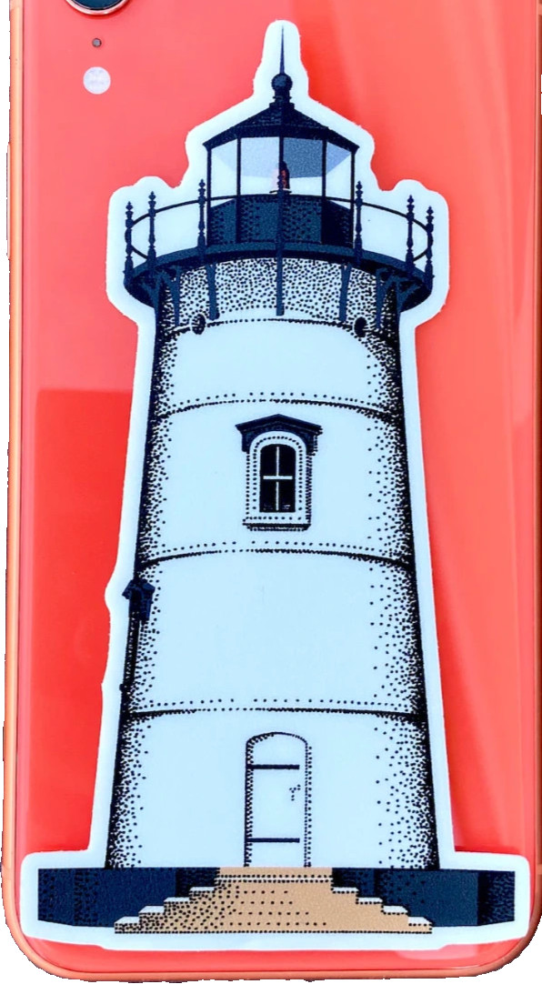 Edgartown Harbor Lighthouse MARTHAS VINEYARD Sticker *NEW* Measures 3" x 5"