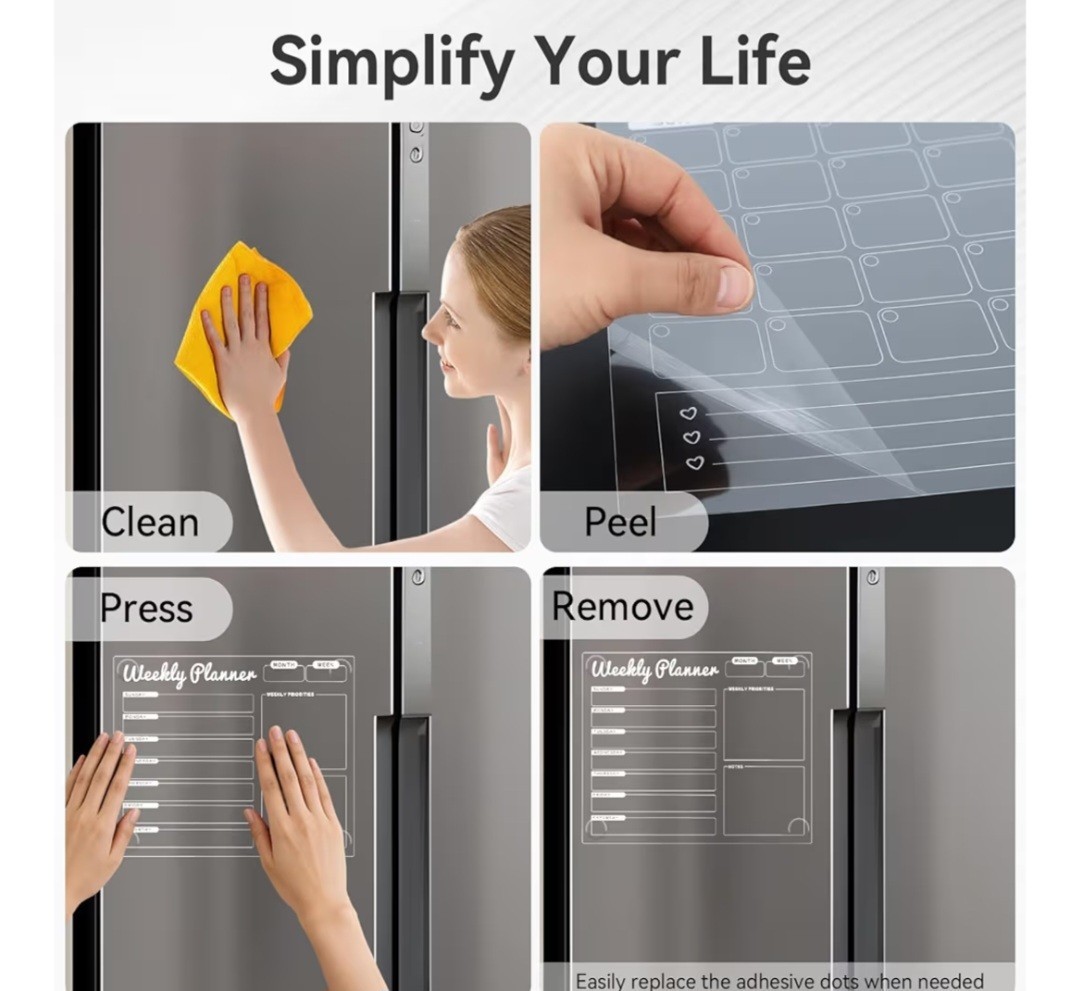 Weekly Monthly Vinyl Planner Decal Kit – Reusable for Fridge, Wall, Glass