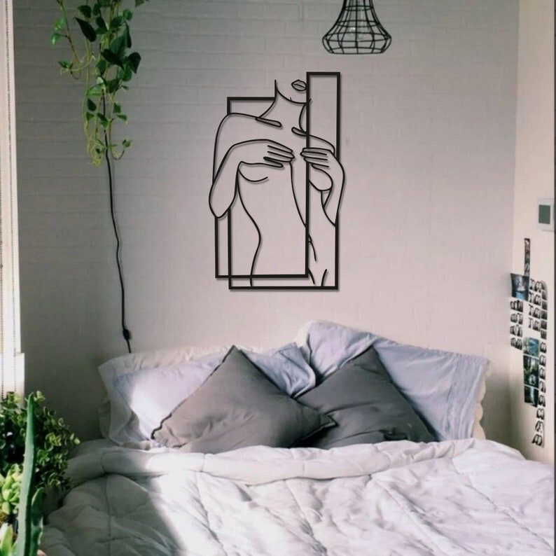 Line Woman Acrylic Wall Art, Line Wall Decor, Unique Home Decoration, Bathroom