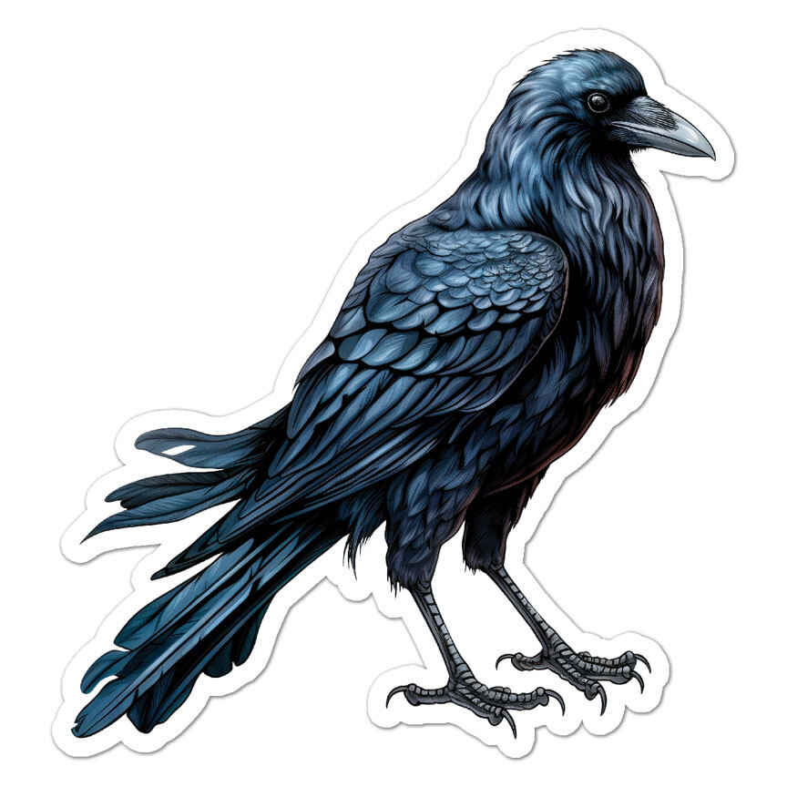 Raven Crow, Vinyl Decal Sticker, Indoor Outdoor, 3 Sizes, #11162