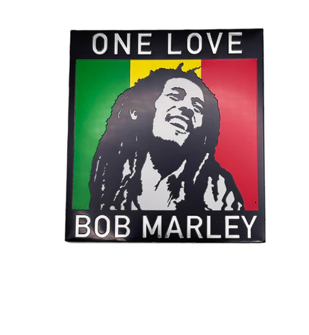 BOB MARLEY – ONE LOVE – METALLIC STICKER – 6 x 1.5 – BRAND NEW 8634