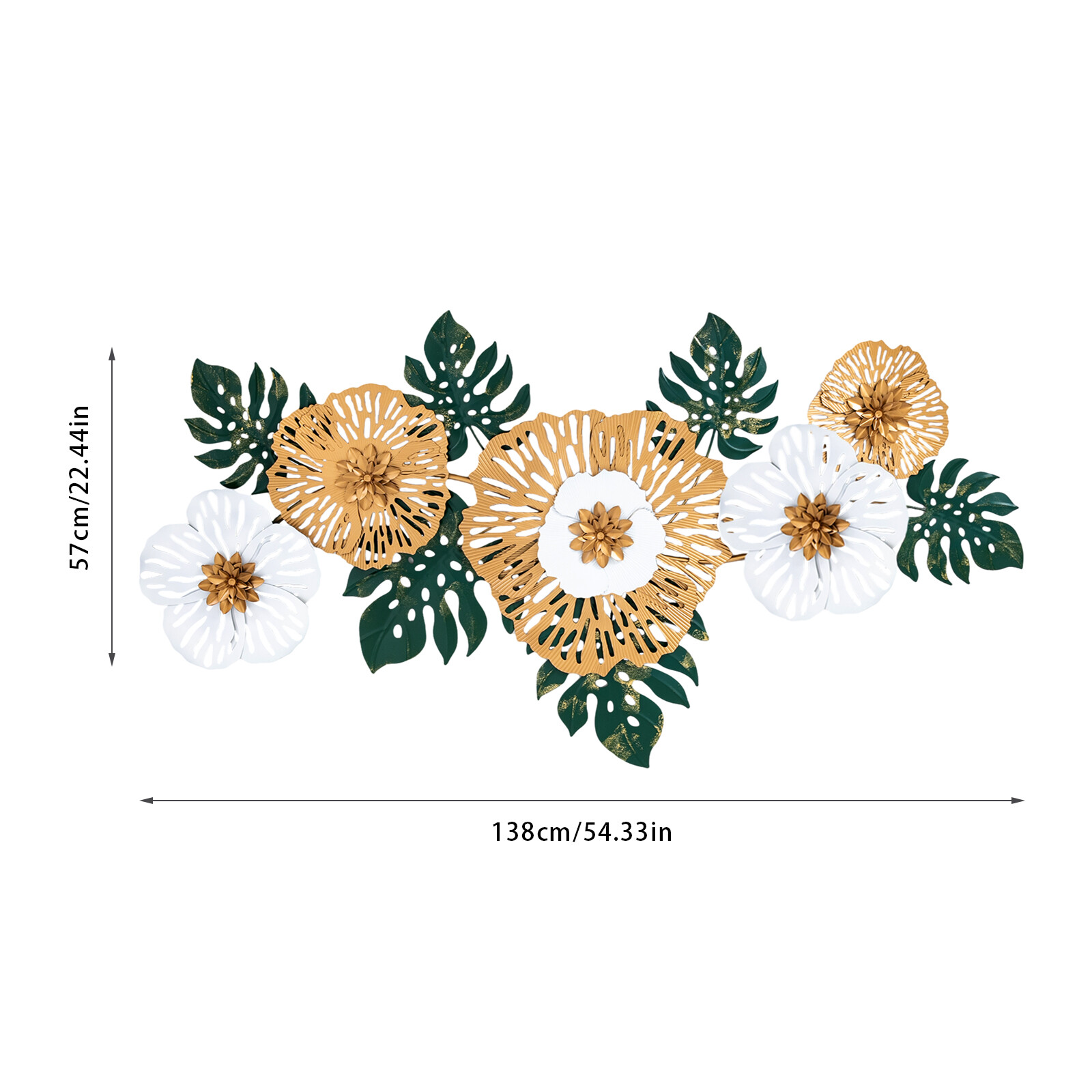 3d Flower-shaped Wall Decoration For Sofa Background Iron Hanging Decoration