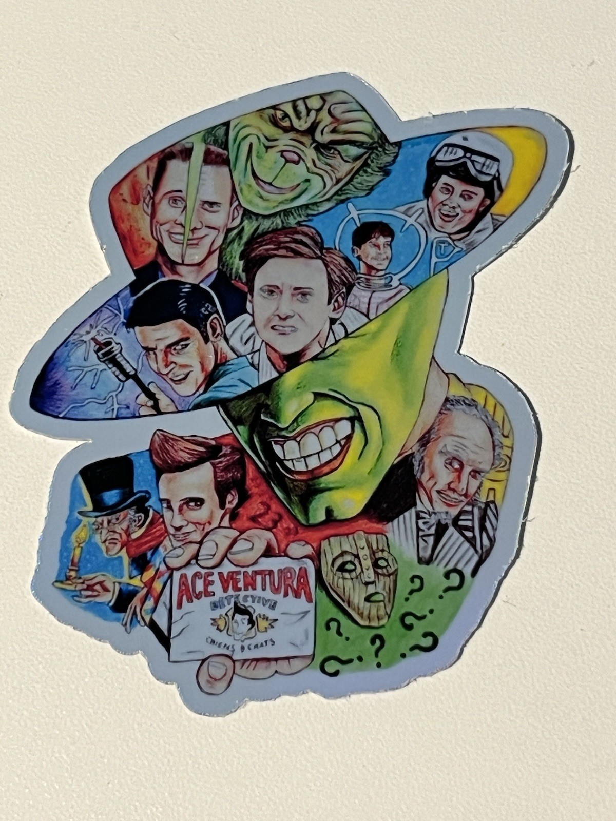 The Mask Jim Carrey Movie Collage Holographic Waterproof Vinyl Sticker 3 Inch