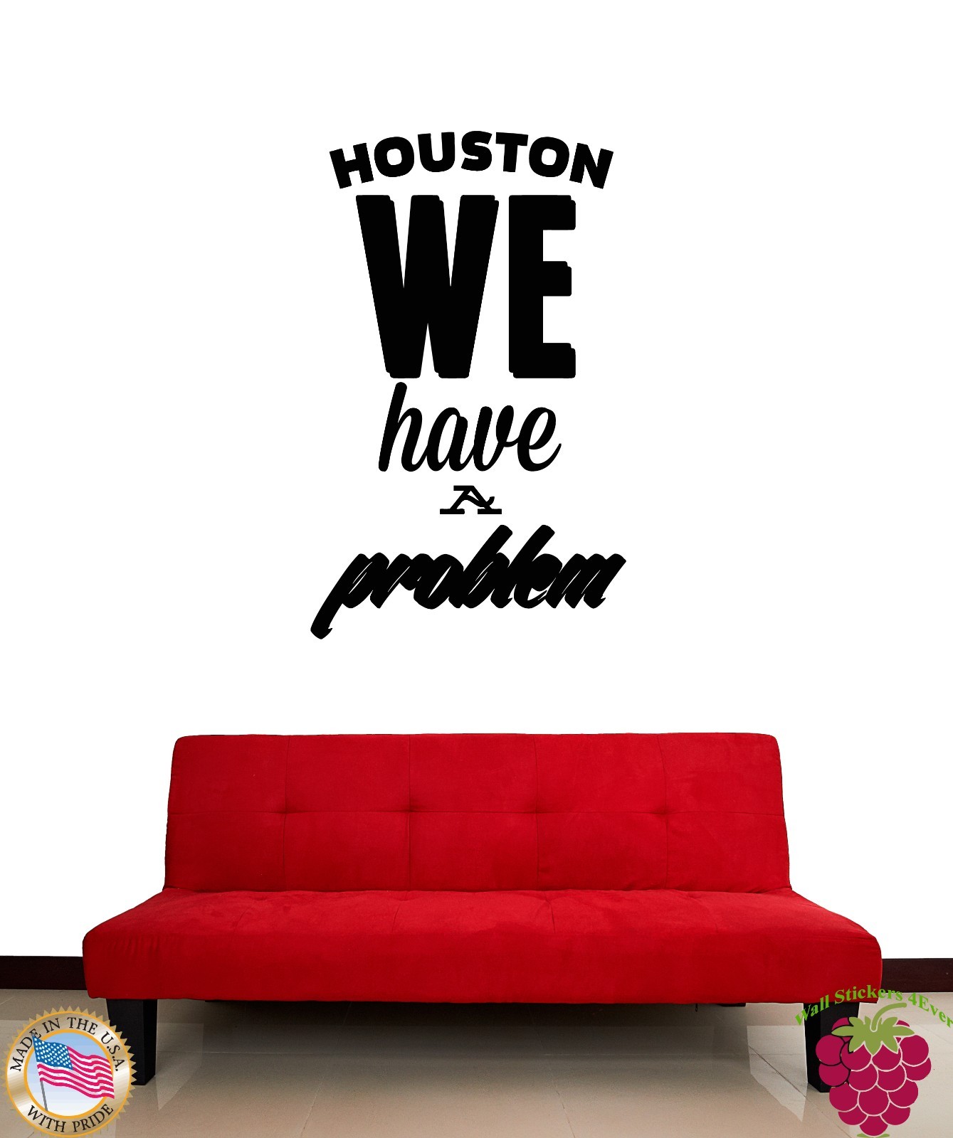 Wall Stickers Vinyl Decal Funny Quote Houston We Have A Problem (z1882)