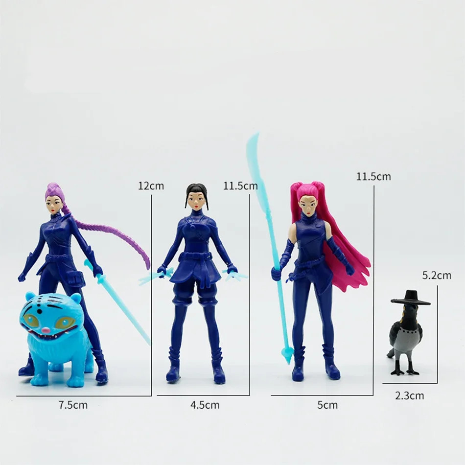 K Pop Demon Hunter Witch Girl Anime Figures 5Pcs Collectible Dolls Set