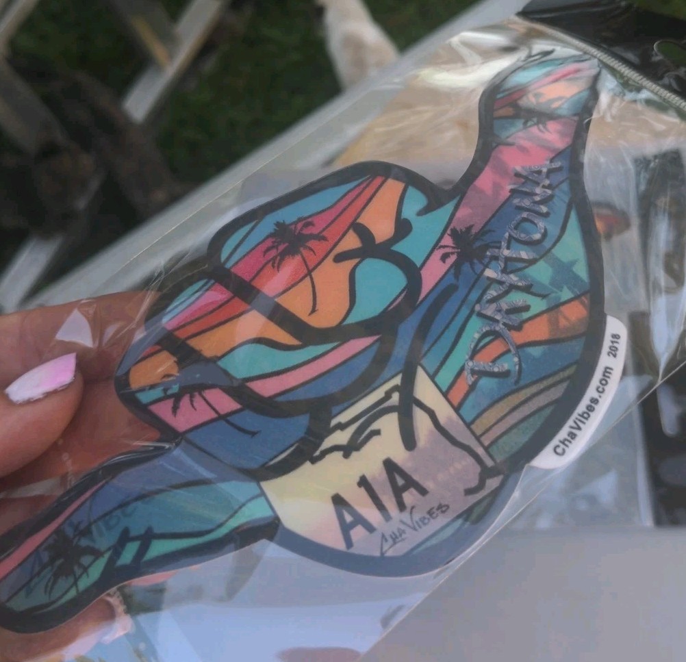*DECAL* Shaka Hand / DAYTONA BEACH FL CHAVIBES Halogram Sticker Lot X3